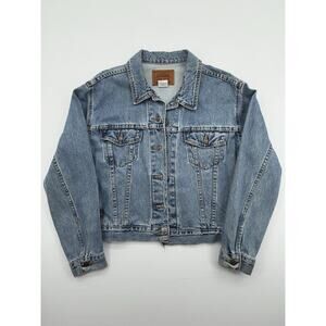 Vintage Levi’s Type 3 Blue Denim Jacket Size Medium 90s Trucker Made in USA